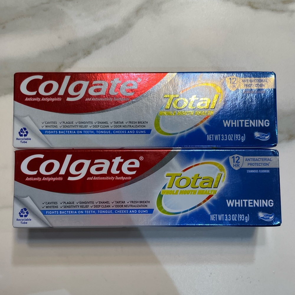Colgate Total Whitening Gel Toothpaste Bundle of 2 - 93g x 2
